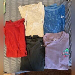 Group of five name brand men’s tee shirts (Nike & Adidas)